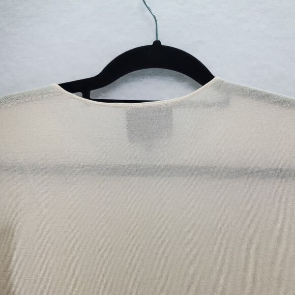 US 4 Akris Cashmere Silk Crew Neck Sweater Long Sleeves Cream Knit Lightweight - Picture 7 of 14